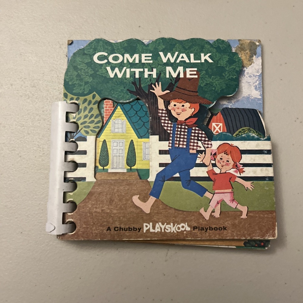 Come Walk With‎ Me A Chubby Playbook.  1964 Playskool Inc Cardboard Vintage Book